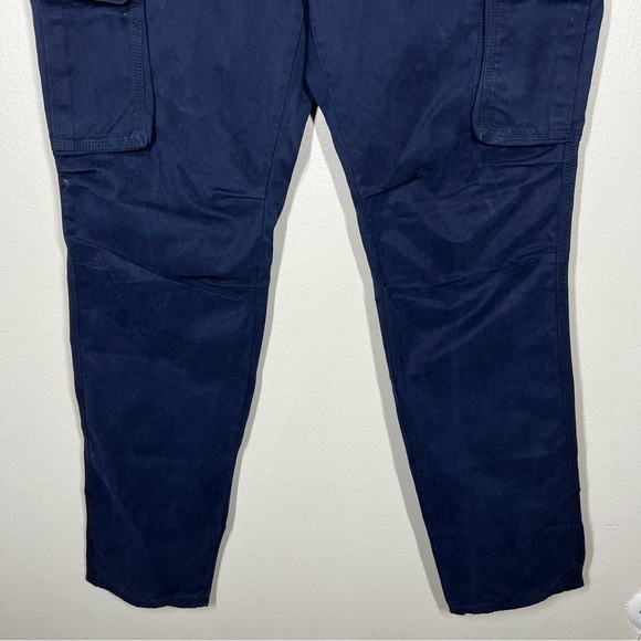 Incotex Mens Navy Blue Slim Fit Cargo Slacks Pants 100% Cotton Size 38 Waist - Picture 3 of 11